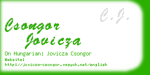 csongor jovicza business card